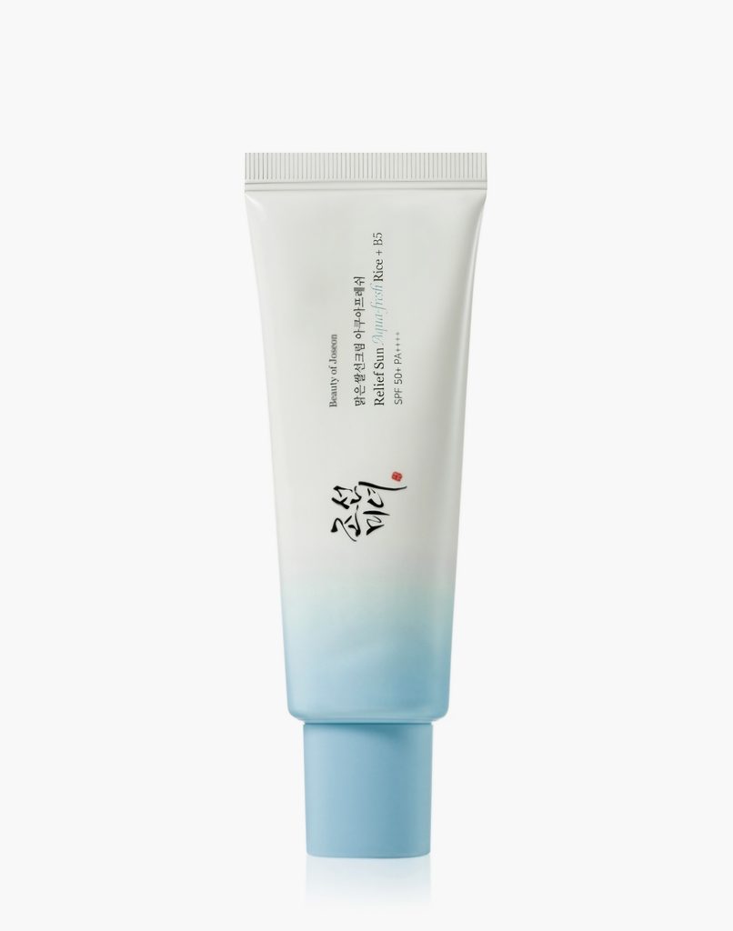 Beauty of Joseon Relief Sun Aqua-Fresh Rice e B5 SPF50+, protezione solare per completare la routine della pelle grassa