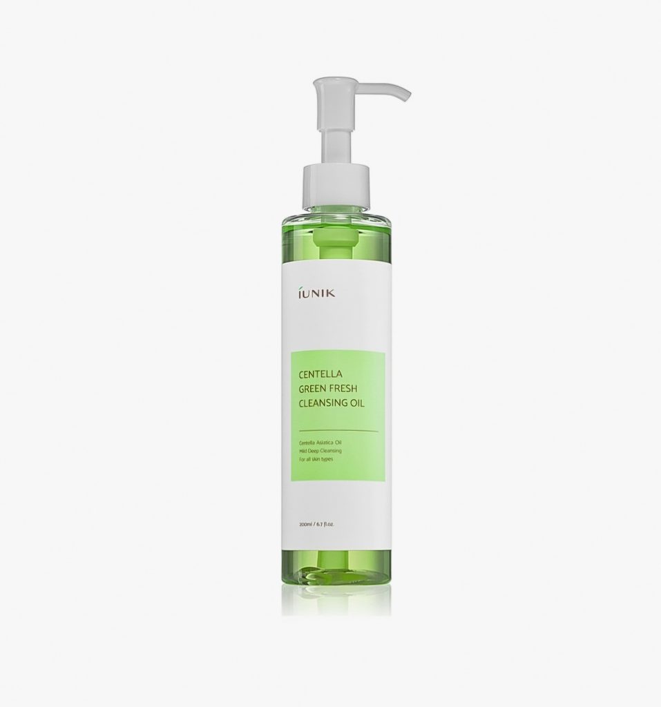 iUNIK Centella Green Fresh Cleansing Oil, olio detergente scelto per la doppia detersione della pelle grassa